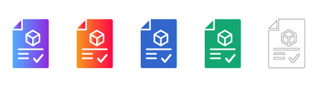Digital File and Cube Approval Icons vol 28404のイラスト素材
