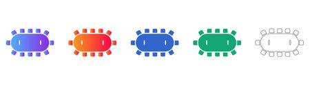 Conference Meeting Table Icons vol 28554