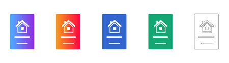 Real Estate Property Document Icons in Gradient and Line Art vol 28566