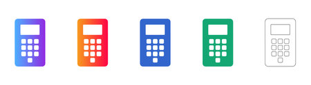 Digital Keypad Terminal Icon Set vol 28730