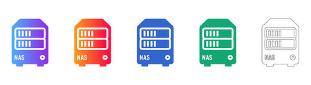 NAS Storage Server Device Icon Set vol 28789のイラスト素材