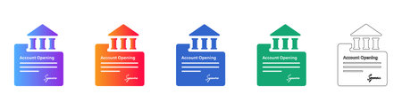 Account Opening Document Icons in Gradient and Line Art vol 28885のイラスト素材