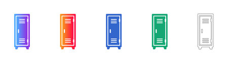 Colorful Locker Icons Set vol 28963