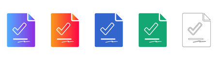 Document Approval Checkmark Icons vol 29144