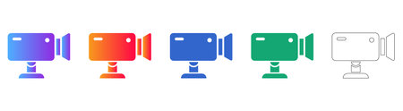Professional Video Recording Camera Icon Set vol 29129
