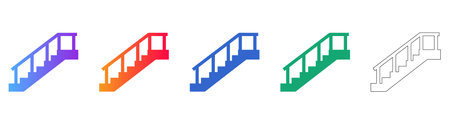 Staircase Access Icon Set vol 29098のイラスト素材