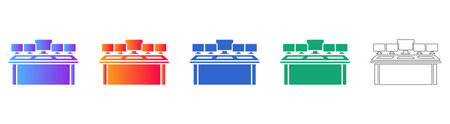 Multi Monitor Command Center Desk Icons vol 29267のイラスト素材