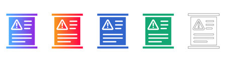 Warning Notice Document Icon Set vol 29319