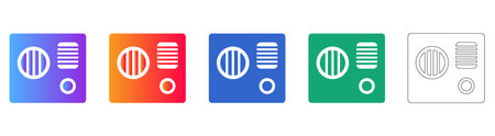 Modern Intercom and Audio System Icons vol 29008
