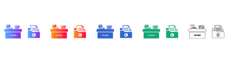 Corporate Financial Desk Icons Set vol 29323