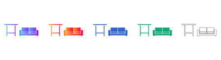 Modern Sofa and Table Icon Collection vol 29490のイラスト素材