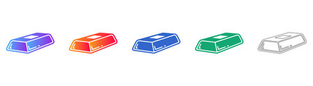 Premium Gold Ingot Icons with Detailed Design vol 29050
