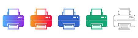 Versatile Office Printer Icon Graphics vol 28647