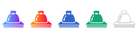 Office Desk Paperweight and Document Icon Set vol 29207のイラスト素材