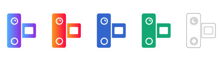 Modern Digital Camera Lens Icon Set vol 29013