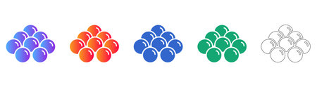 Cluster of Marbles Icon Pack with Gradient Styles vol 29677のイラスト素材