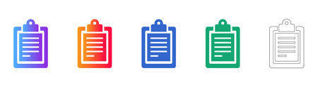 Clipboard Task Icon Set vol 29879のイラスト素材