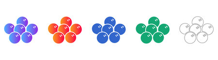 Bowling Ball Cluster Icon Set for Sports Apps vol 29676のイラスト素材