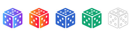 Six Sided Dice Icons for Gaming and Probability vol 29871のイラスト素材