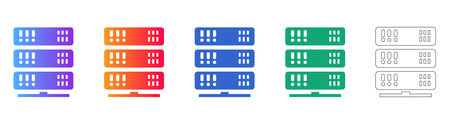 Server Infrastructure and Data Center Icons Set vol 30062のイラスト素材