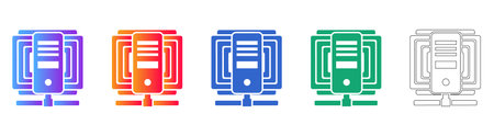 Network Server and Infrastructure Icons Set vol 30049