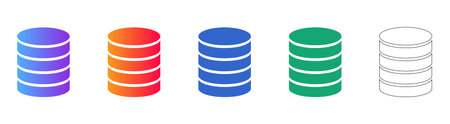 Database Storage Cylinder Icon Set vol 30005のイラスト素材