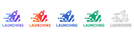 Rocket Launch Icons for Startup Growth and Project Initialization vol 30111