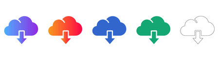 Cloud Download Icons Set vol 30268