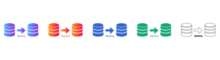 Database Migration Process Icons Set vol 30137