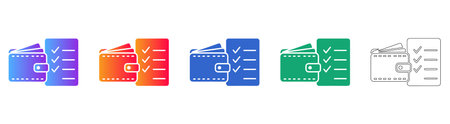 Finance Wallet and Checklist Icons for Expense Tracking vol 30177のイラスト素材