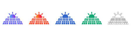 Set of Colorful Solar Energy Icons vol 29765
