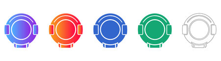 Astronaut Helmet Icon Collection vol 30906のイラスト素材