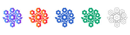 Floral Bouquet Flower Icons vol 31099のイラスト素材