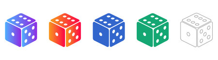 Gaming Dice Icon Set for Gambling vol 30896のイラスト素材