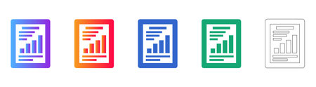 KPI Report Tablet Icon Set vol 31206