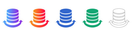 Database Server Rotation Icons Set vol 31320のイラスト素材