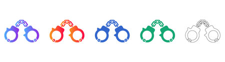Metal Handcuffs Icon Collection vol 31166のイラスト素材