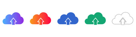 Cloud Upload Data Icons Set vol 31713