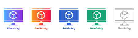 3D Rendering Monitor Icons for Design vol 31356