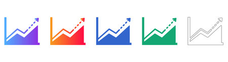 Growth Chart Statistics Icon Set vol 31884