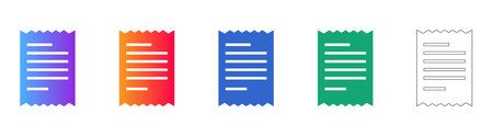 Receipt or Invoice Document Icons vol 31384のイラスト素材