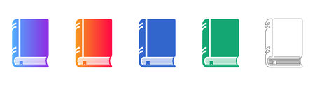 Closed Book Icons Set for Education and Library vol 31843のイラスト素材