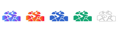 Stylized Landscape and River Icons vol 31142