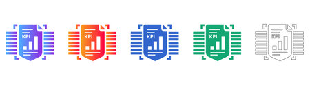 KPI Performance Shield Report Icons vol 31395