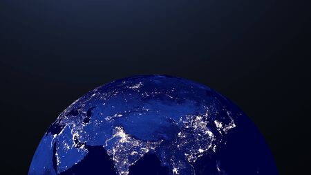 Planet earth from the space at night .の写真素材