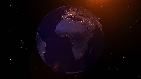 Planet Earth with a spectacular sunsetの写真素材