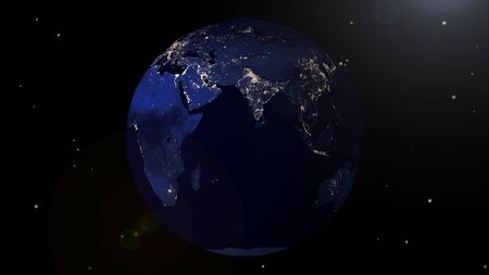 Planet Earth with a spectacular sunsetの写真素材