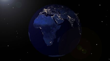 Planet Earth with a spectacular sunsetの写真素材