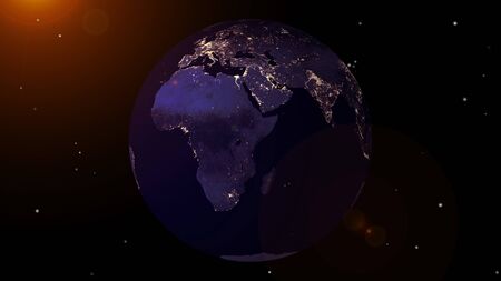 Planet Earth with a spectacular sunsetの写真素材