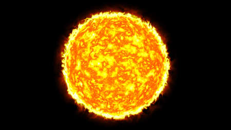 sun solar system with fireの写真素材